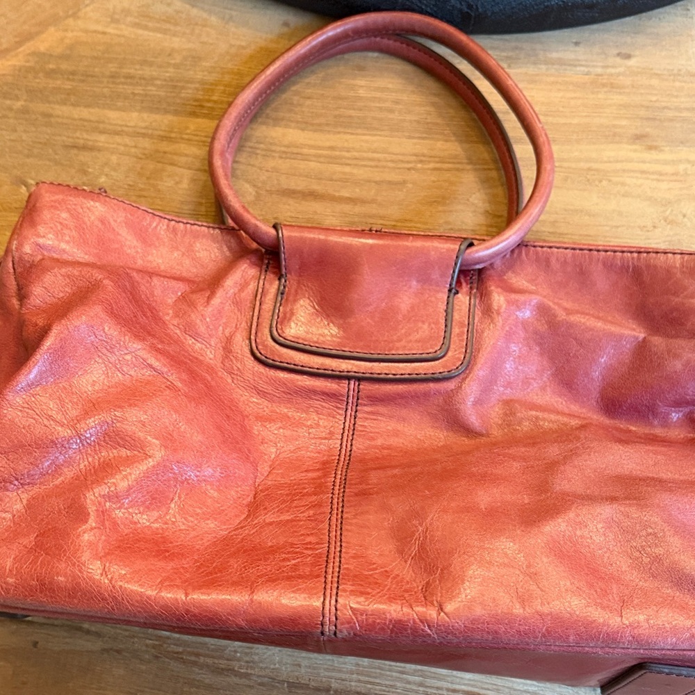HOBO Leather Top-Handle Tote in Rust